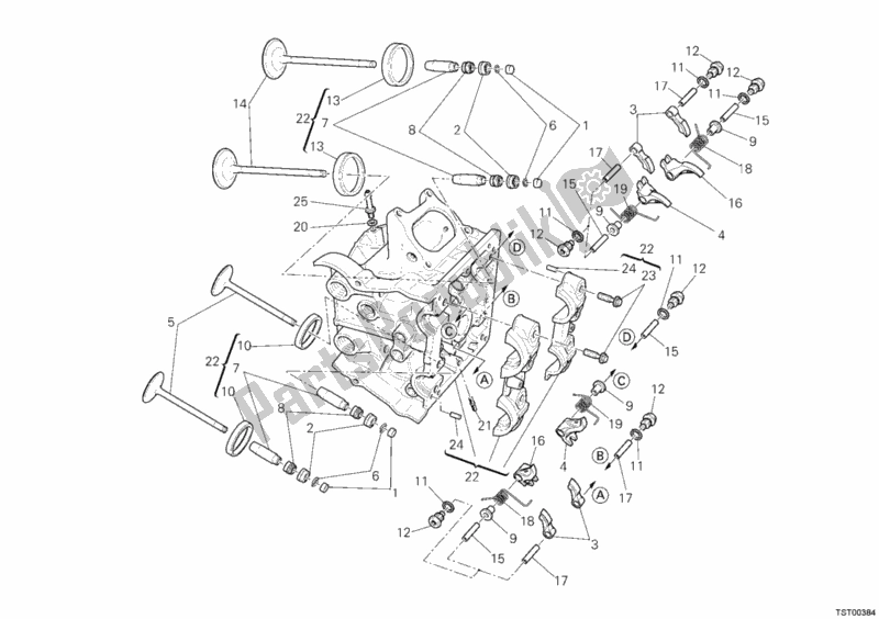 Toutes les pièces pour le Culasse Horizontale du Ducati Superbike 1198 S USA 2009